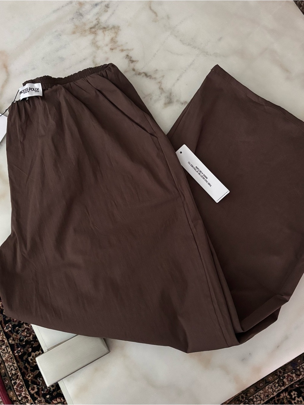 Princess Polly Brown Wide Leg Low Waisted Pants